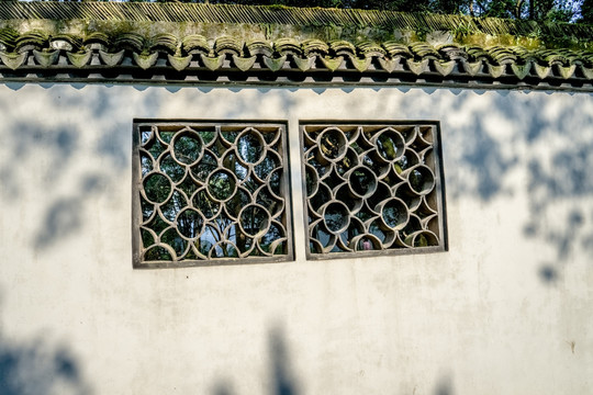 花窗造型 屋檐瓦瓦当瓦片 中式