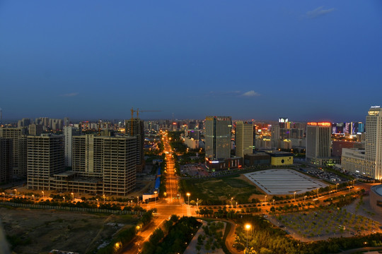 城市夜景，鄂尔多斯夜景