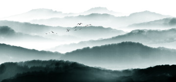 意境山水 水墨山水背景