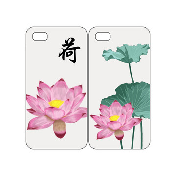 手繪荷花印花手機套