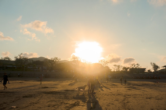 舟山朱家尖夕阳海滩景区