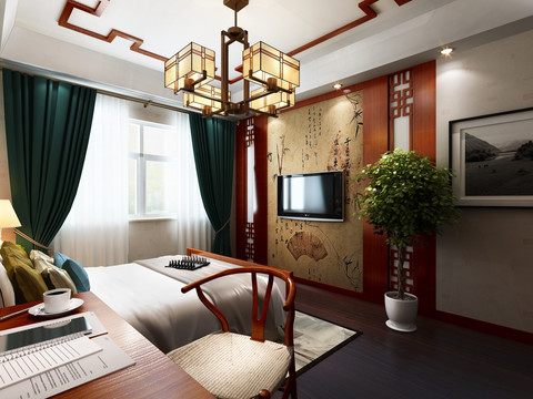 新中式臥室 原創(chuàng)設(shè)計(jì)