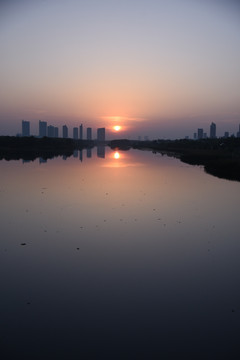 蒲河夕阳风光