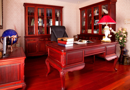 红木书房 红木办公桌