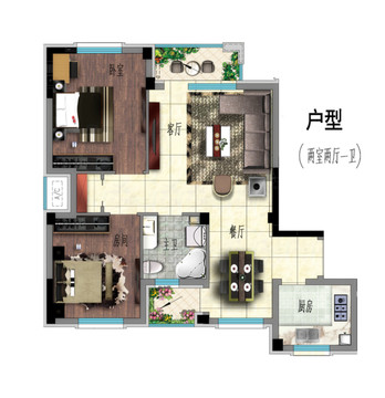 彩色平面高端戶型圖