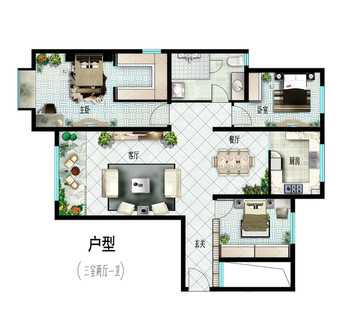 彩色平面高端戶型圖