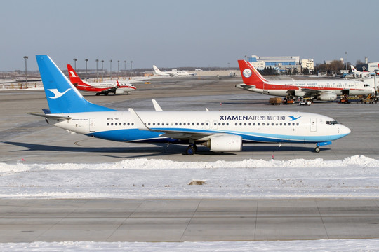 雪后机场 厦门航空 飞机