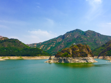 山水燕塞湖湖心岛全景 