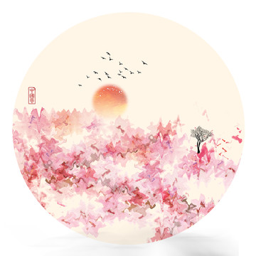 彩色水墨畫