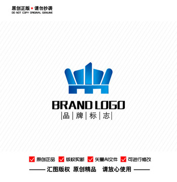 原创皇冠地产金融高档LOGO