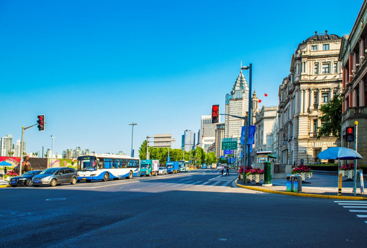 上海外滩街景 外滩欧式老建筑