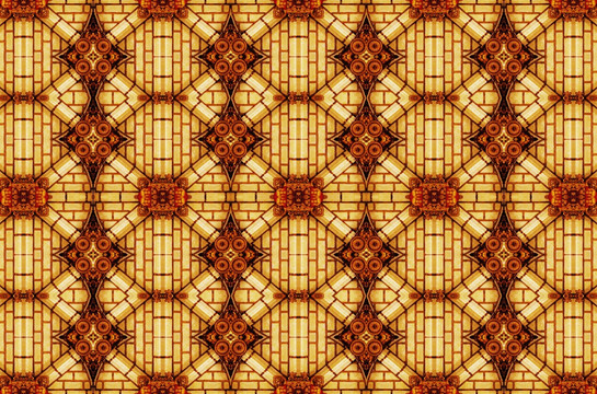 原创几何抽象立体古典欧式花纹