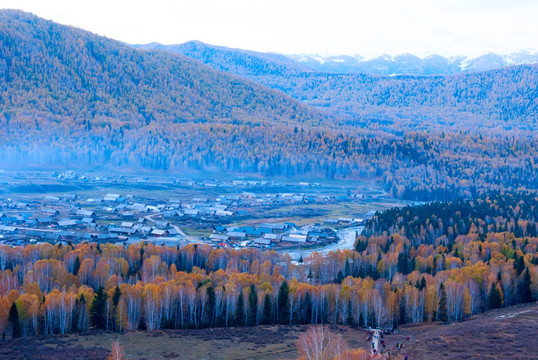 大美禾木秋季新疆风景