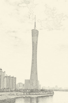 廣州城市線描