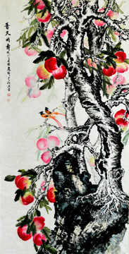 國(guó)畫桃子