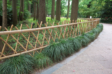 竹篱笆 公园围栏