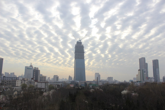 天空晚霞 城市美景