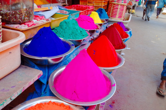 印度农贸市场 染料 颜料