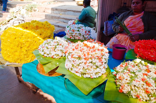 印度农贸市场 鲜花