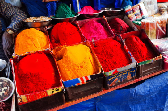 印度农贸市场 染料