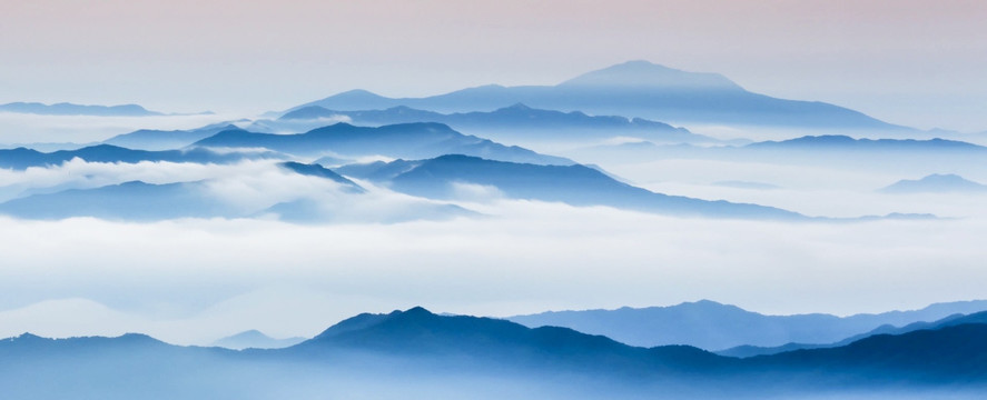 云海 远山水墨 水墨群山背景