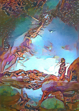 抽象風(fēng)景畫裝飾畫油畫 未分層