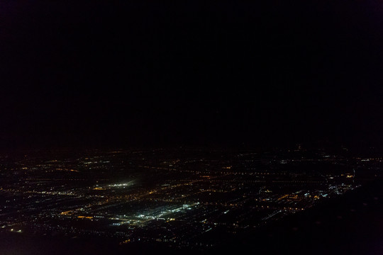 飞机上夜景 航拍夜景