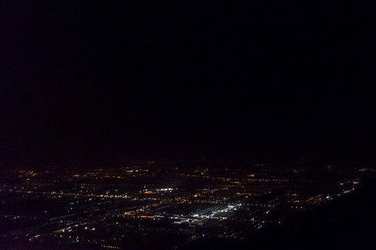 飞机上夜景 航拍夜景