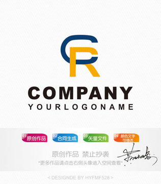 CR字母logo 标志设计