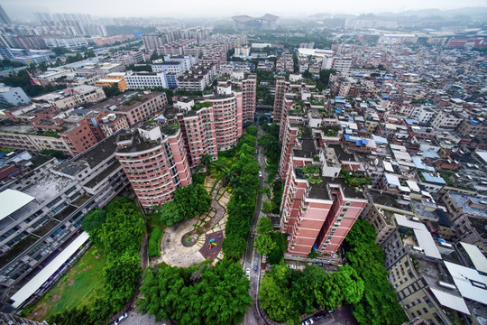 高空航拍建筑