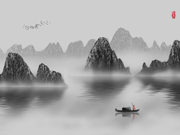 水墨裝飾畫