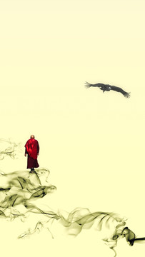 煙墨復(fù)古裝飾畫 不分層
