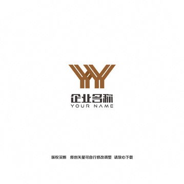 字母yy标志logo