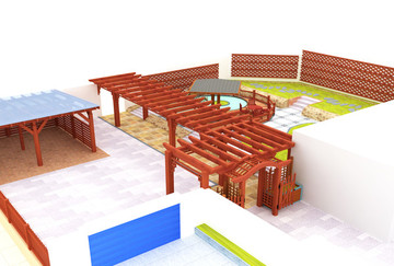 别墅庭院模型设计