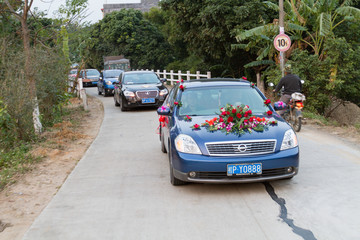 婚礼车队 婚庆车 彩车