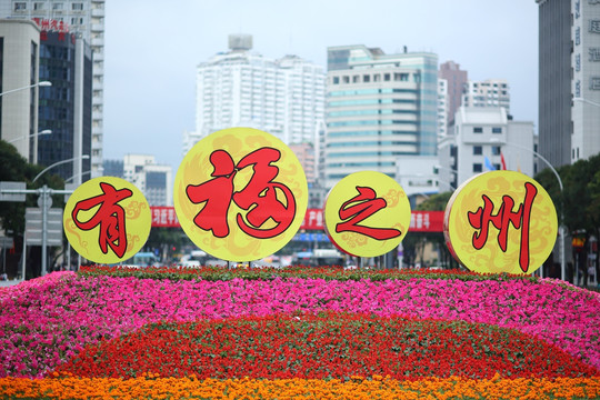 装饰城市的大花圃