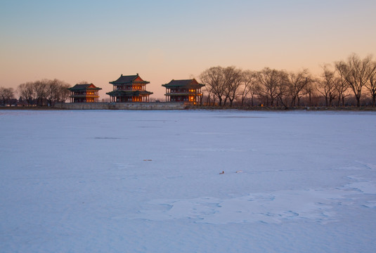 颐和园西堤雪景