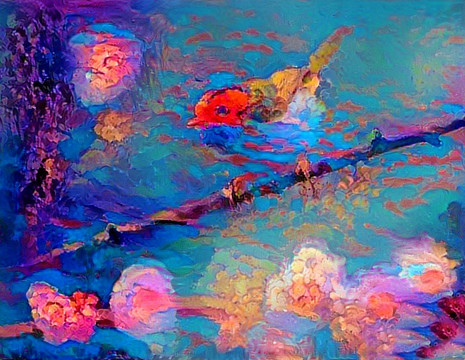 抽象花鳥畫裝飾畫油畫