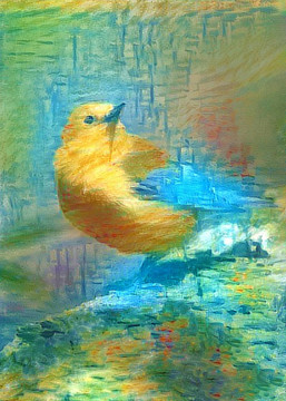 抽象花鳥畫裝飾畫油畫