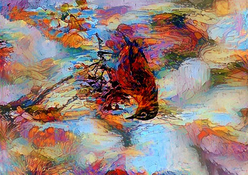 抽象花鳥畫裝飾畫油畫