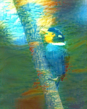 抽象花鳥畫裝飾畫油畫