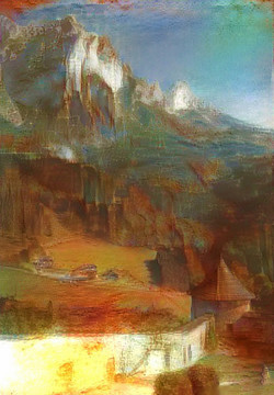 抽象風(fēng)景畫(huà)裝飾畫(huà)油畫(huà)