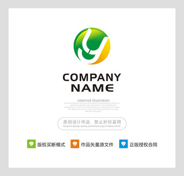 字母Y 圓 LOGO