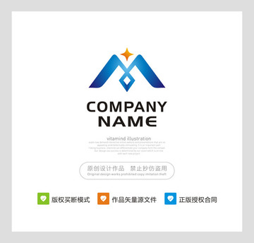 字母M 星光 LOGO