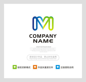 心形 字母M LOGO