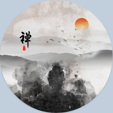 禪 裝飾畫 水墨畫