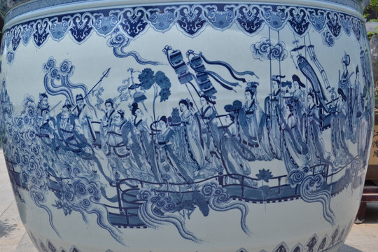 古代八十七神仙卷人物鱼缸