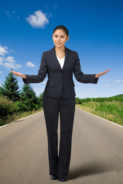 电脑合成的女人和背景