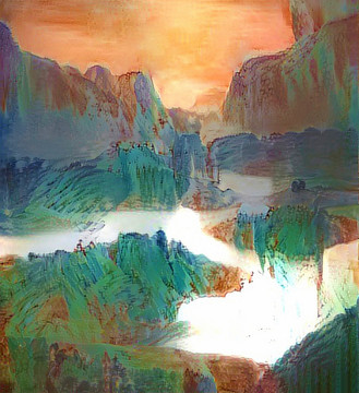 彩墨水墨山水裝飾畫(huà)
