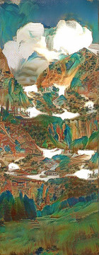彩墨水墨山水裝飾畫